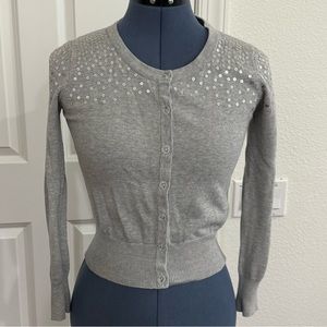 Cherokee Girls Large Sequin Gray/Silver Cardigan